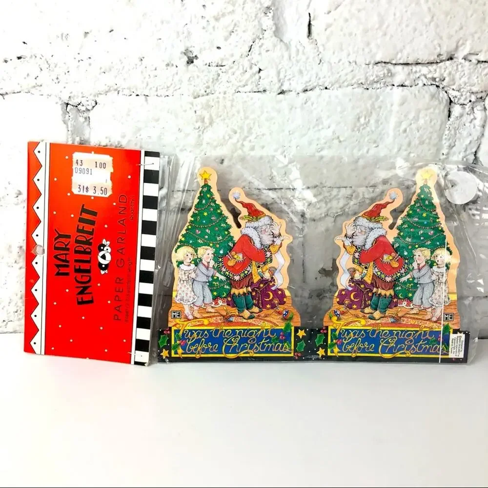 Vintage Mary Engelbreit ‘Twas The Night Before Christmas Paper Garland